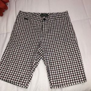 L-RL RALPH LAUREN ACTIVE PLAID BERMUDA SHORTS
